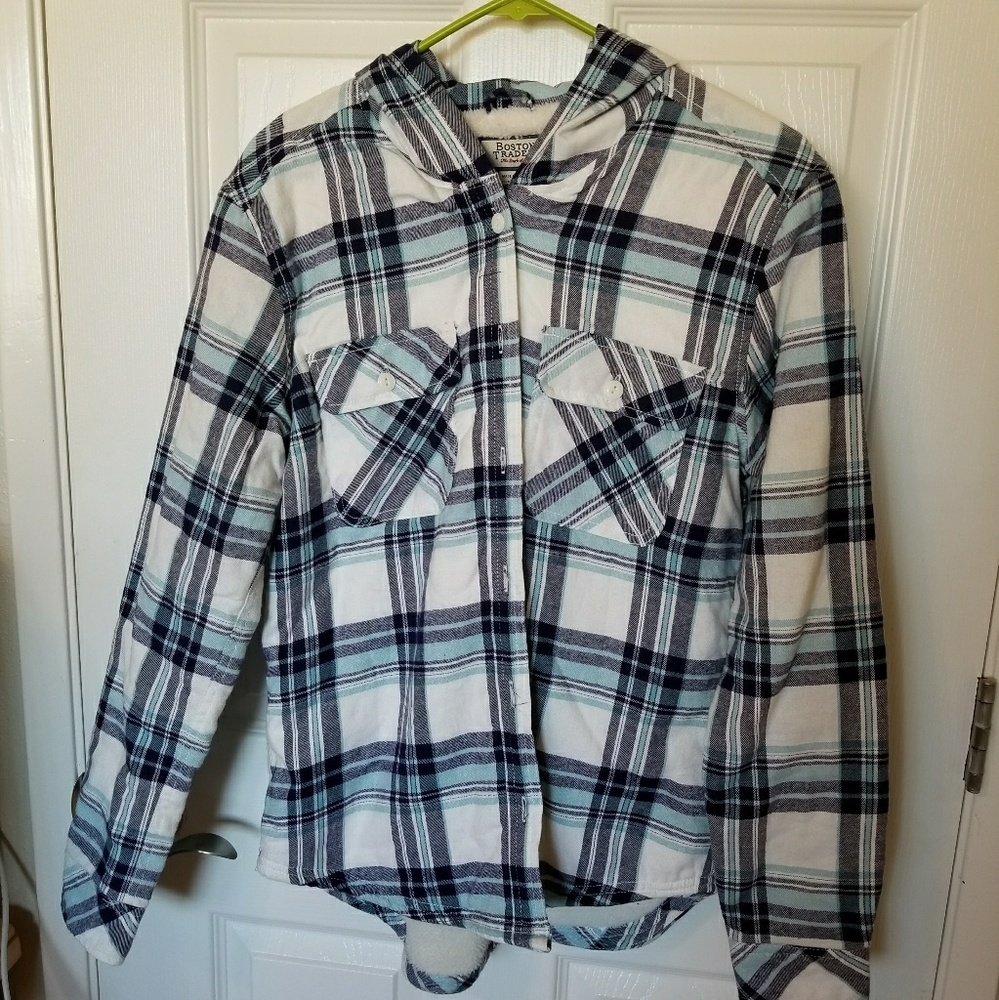 Button up flannel hoodie